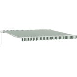 vidaXL Ročna Retraktibilna Tenda Zelena in Bela 400x300 cm, Tenda za Zamenjavo Tkanine za 4x3 m Okvir Zelena in Bela | Shoptok.si