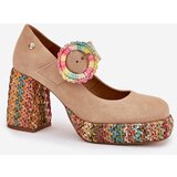 Maciejka Suede Pumps With Weaving On Heel And Platform | Shoptok.si