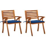 The Living Store Vrtni jedilni stoli z blazinami 2 kosa trden akacijev les - Jedilni Stol, (21476747) | Shoptok.si