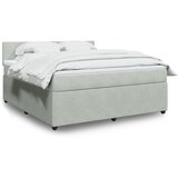 vidaXL Box spring postelja z vzmetnico svetlo siva 180x200 cm žamet | Shoptok.si