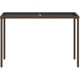  Vrtni stol sa staklenom pločom smeđi 115x54x74 cm od poliratana | shoptok.hr