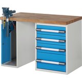 eurokraft pro delovna miza, modularni sistem serije 7, 1 omarica, 1 stacionarni predalnik s 4 predali, šxg 1250 x 700 mm | Shoptok.si