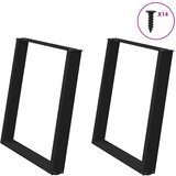  Noge za blagovaonski stol U-oblik 2 kom Crne 70 x (72-73) cm Čelik | shoptok.hr