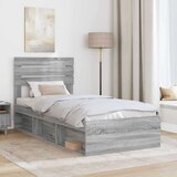  Okvir za krevet s uzglavljem Siva Sonoma 90 x 190 cm | shoptok.hr