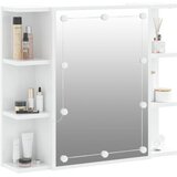 Ormarić s ogledalom i LED svjetlima sjajni bijeli 70x16,5x60 cm | Eponuda.ba