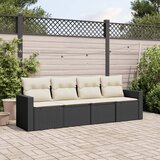 Maison Chic Seti vrtnega pohištva - Vrtna garnitura - Vrtni pohištvo set 4-delna z blazinami črna poli ratan, (21817394) | Shoptok.si