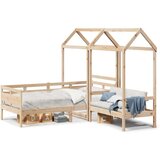  Dnevna postelja s klopjo in streho 90x190 cm trdna borovina | Shoptok.si