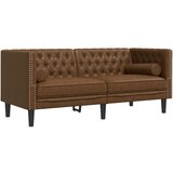  Chesterfield garnitura od 3 dijela s jastucima, smeđa, umjetna koža | shoptok.hr