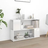 The Living Store Knjižna omara visok sijaj bela 100x24x63 cm iverna plošča - Knjižna Omara, (21436438) Cene