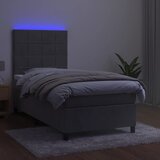  box spring s madracem LED svjetlosivi 90x190 cm baršun | shoptok.hr