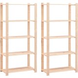 vidaXL Stojalo 5-nadstropno 2 kosa 80x38x170 cm trdna borovina 250 kg Cene