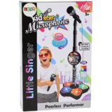 Lean Toys dječji mikrofon sa stalkom za karaoke i svjetlosnim efektima – crni | shoptok.hr