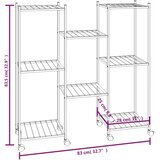  Stalak za cvijeće s kotačima 83 x 25 x 83,5 cm crni željezni | shoptok.hr