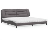 The Living Store Postelja z vzmetnico siva 200x200 cm umetno usnje - Postelja, (21609300) | Shoptok.si