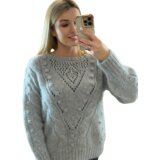 By o la la Grey openwork sweater | shoptok.hr