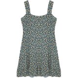 Trendyol Curve Multicolored Floral Patterned Buttoned Knitted Dress Cene