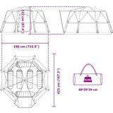  Kabinski šator s krovom s pohranom Plava 425 x 396 x 222 cm | shoptok.hr