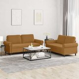  2-dijelni set sofa s jastucima smeđi baršunasti | shoptok.hr