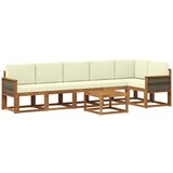 vidaXL Zunanja garnitura za sedenje 7 pcs Naravna in smetana Poliester, (5000279647) | Shoptok.si