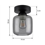 Brilagi LED plafonsko svetlo R GLASS 1xE27/60W/230V Ø 14 cm crna/dim siva | Eponuda.com