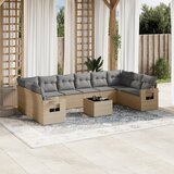 Maison Chic Seti vrtnega pohištva - Vrtna garnitura - Vrtni pohištvo set 11-delna z blazinami bež poli ratan, (21809827) | Shoptok.si