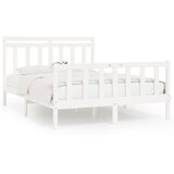 The Living Store Posteljni okvir bel iz trdne borovine 150x200 cm - Posteljni Okvir, (21523365) | Shoptok.si