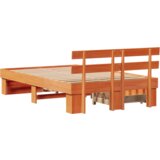  Krevetna konstrukcija sa ladicama Vosak smeđa 135x190 cm Čvrsta borovina | shoptok.hr