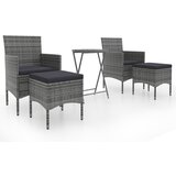  5-dijelni vrtni bistro set od poliratana i kaljenog stakla sivi | shoptok.hr