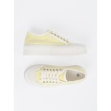 Shelvt Yellow lace-up sneakers with a thick sole | shoptok.hr