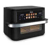 Double 10 L Stand-alone 2800 W Hot air fryer Black, Stainless steel
