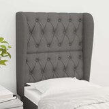  Uzglavlje s ušima tamnosivo 83 x 23 x 118/128 cm od tkanine Cijene