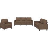  3-dijelni set sofa s jastucima smeđi od tkanine | shoptok.hr