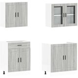  Set kuhinjskih ormarića od 4 dijela "Porto" sivi, inženjerski drvo Sonoma | shoptok.hr