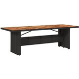  The Living Store Vrtna miza z leseno akacijevo ploščo črna 240x90x75 cm PE ratan - Vrtna Miza, (21461321) | Shoptok.si