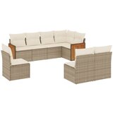  The Living Store Vrtna sedežna garnitura 8-delna z blazinami bež poli ratan - Vrtna Sedežna Garniture, (21461105) | Shoptok.si