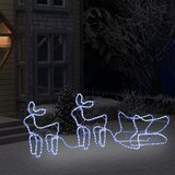 vidaXL Ukrasni božićni sobovi i sanjke vanjski s 576 LED žarulja | shoptok.hr