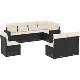  8-dijelni set vrtnih sofa od poliratana s jastucima crni | shoptok.hr