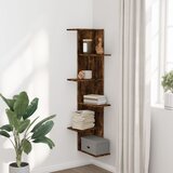  Kutna zidna polica boja dimljenog hrasta 36,5x36,5x140cm drvena | Eponuda.com