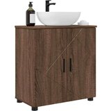 vidaXL Kopalniška omarica Rjavi hrast 61 x 35 x 64 cm Konstruiran les | Shoptok.si