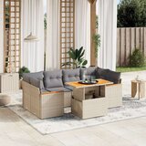  7-dijelni set vrtnih sofa od poliratana s jastucima bež | shoptok.hr