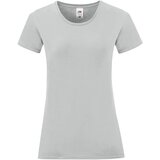 Fruit Of The Loom Iconic Grey Women's T-shirt in combed cotton Cene