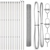 vidaXL Zavarena žičana ograda s 13 stupova 1.4x25 m Pocinčani čelik | shoptok.hr