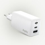 Aqiila Chargebird W2 GAN 65W USB-C x2 + USB-A domači polnilec bela Cene