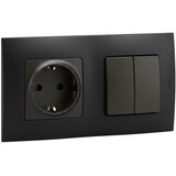 Legrand kućna utičnica schuko 250V/16A i dvostruki prekidač br. 5 niloe crna Cene