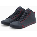 Ombre Men's ankle sneakers shoes - navy blue Cene