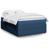 vidaXL Box spring postelja z vzmetnico modra 140x190 cm blago | Shoptok.si
