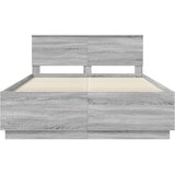  Krevetna konstrukcija s LED trakama Siva Sonoma 150 x 200 cm | shoptok.hr