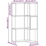 vidaXL Kotna knjižna omara artisan hrast 50x50x102 cm inženirski les | Shoptok.si