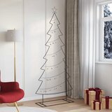 vidaXL Metalna božićna jelka s stalakom Crna 210 cm Čelik Cijene