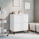 The Living Store Komoda bela 60x35x70 cm inženirski les - Komoda, (21503286) Cene